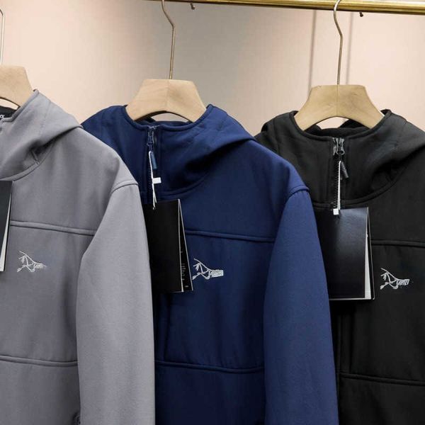 

designer zipper jacket fashion letter embroidery hooded coat men women plush soft shell cardigan hoodie outdoor sportswear, Black;brown