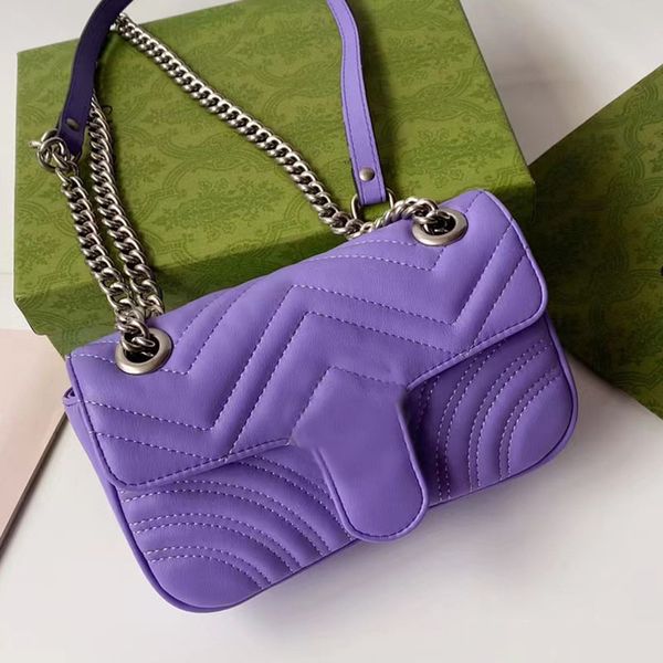

2023 famous desinger womens handbag genuine leather wave sewed flap should bag women metal chain handbag for ladies