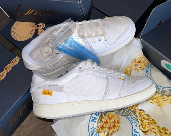 

shoes shoes&sandals union x 1 ko low do8912-101 sports sneakers white sail university gold neutral grey original 5.5-13