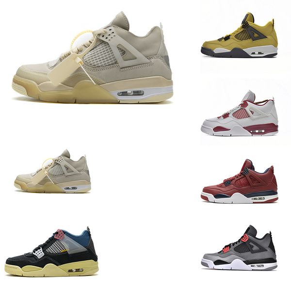 

jumpman 4 4s retro mens basketball shoes university blue red thunder military black cat midnight navy a ma maniere violet ore white oreo tau