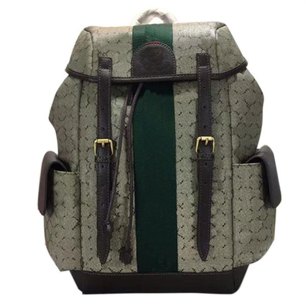 

backpack handbag travelling bags large capacity package canvas classic letters red green weaving interior pocket real leather patc237h