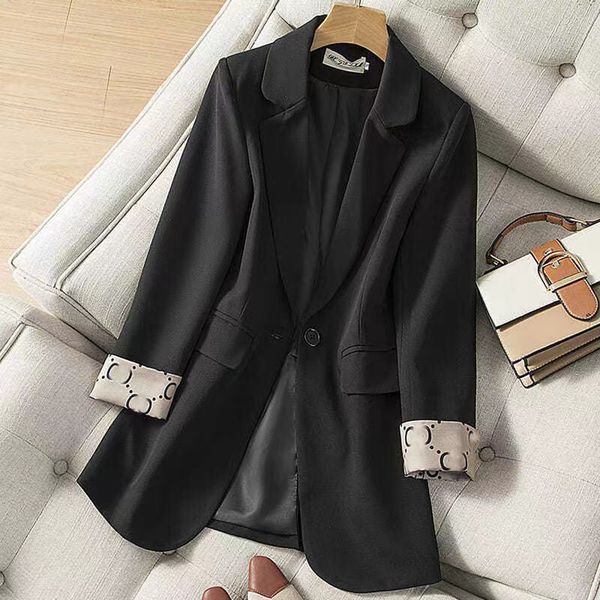 

womens suits & blazers tide brand high-quality retro fashion designer pure color series suit jacket a grain of buckle slim plus size women&#, White;black