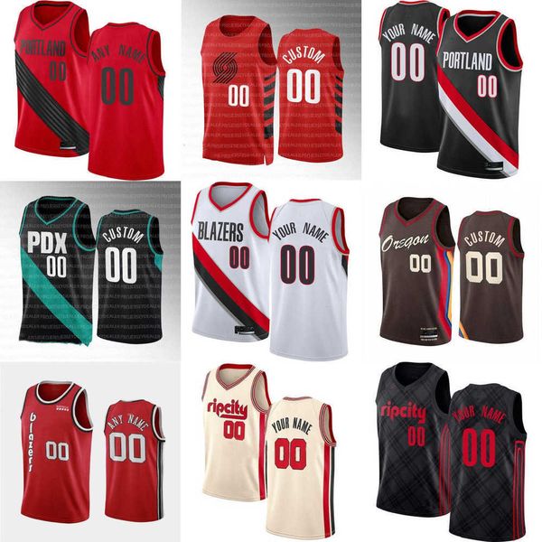 

mens womens youth portland''trail blazers''custom 6 keon johnson 10 nassir little 2 trendon''watford 24 drew e, Black;red