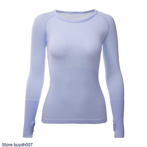 

women's t shirt fashion brand lu's new yoga suit swiftly tech sports long sleeve running fast drying fitness suit high elasticity, White