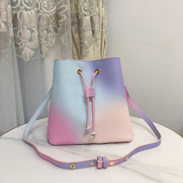 

designer bucket bags neonoe gradient monogram print leather fashion shoulder bags women handbags luxury crossbody new 2022
