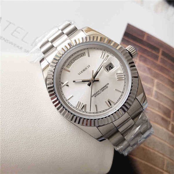 

luxury watches for men date men's designer watch sunday date double calendar three pearl steel band luminouswristes
