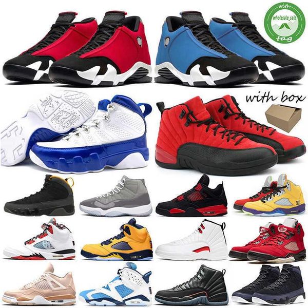 

2022 gym red thunder men basketball shoes 14 14s laser orange unc 12s university gold dark concord reverse flu game 9s bred cool g340p, Black