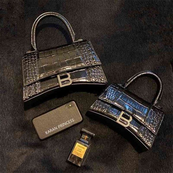 

designer balencigas handbags hourglass bags advanced sense high version women's crocodile handbag leather shoulder diagonal bag