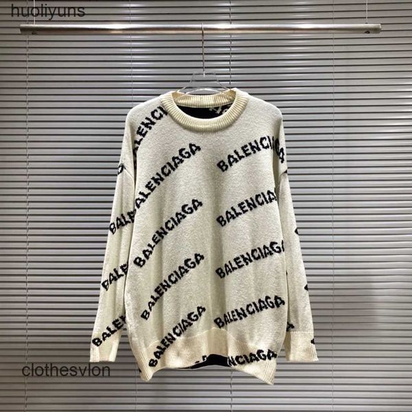 

sweater balenciga designer winter autumn 2022 fashion brand knitted men's women's women crew neck letter jacquard casual loose osa, White;black