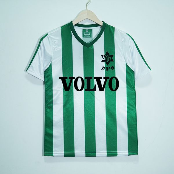 

retro maccabi haifa 1986-87 soccer jerseys vintage shirt classic kit, Black;yellow