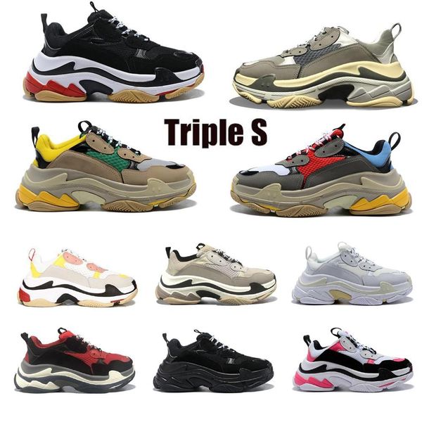 

boot factory direct paris casual dad shoes triple s platform sneakers 17fw triple beige green neon yellow gym red blue men balencaigaity tgn, Black