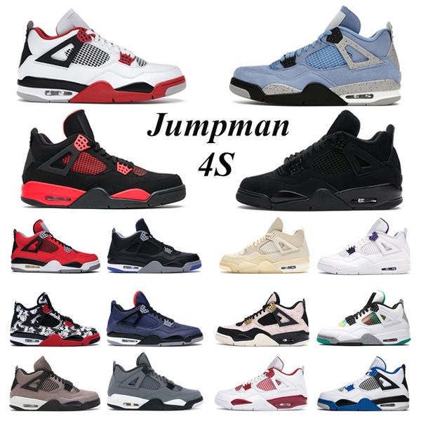 

canyon purple black cat 4s basketball shoes jumpman 4 mens shoes university blue sail white oreo bred fire red thunder pure money sports wom