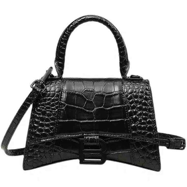 

b balenciga dr family 2022 hourglass leather crocodiless one shoulder portable mini messenger bag for women