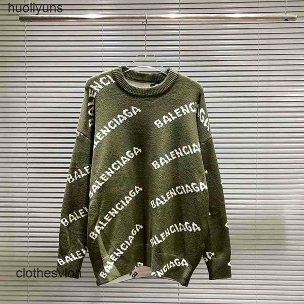 

women brand autumn balencigas sweater knitted women's designer winter men's 2022 fashion crew neck letter jacquard casual loose xy, White;black