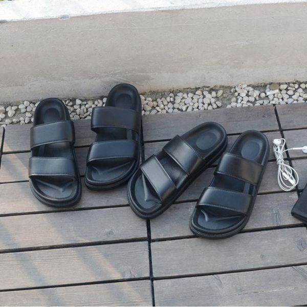 

luxury slipper designer sandal italy brand slides women slippers flat bottom flip flop sneakers boots casual shoe by hoe99 s190, Black