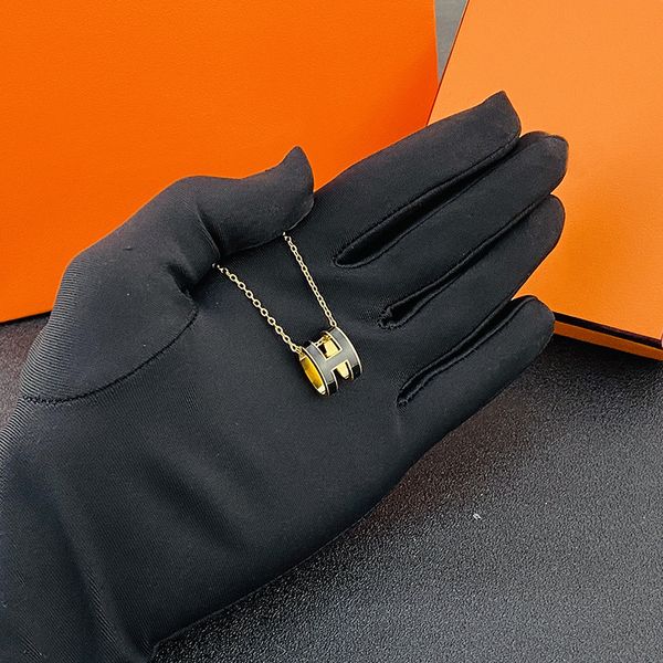 

necklaces designer jewelry luxury bracelet necklace chain for women stainless steel chains pendants fashion classic jewellery h letter for w, Silver