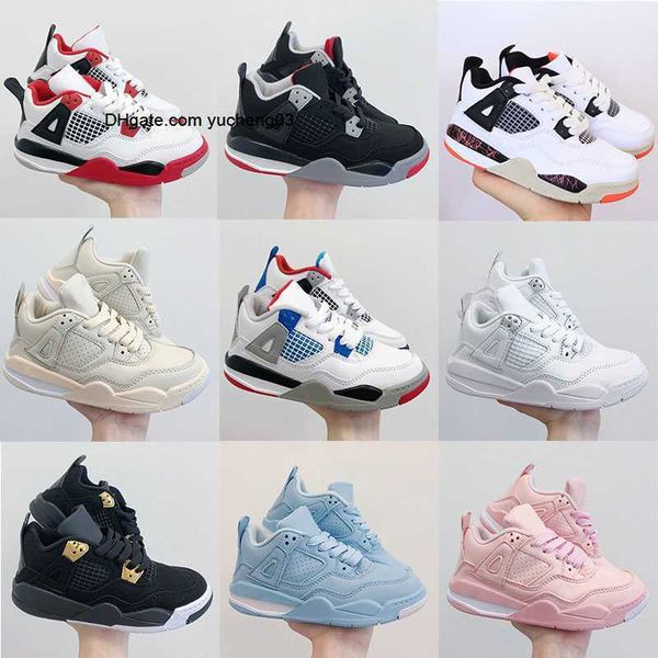 

kids new 4s basketball shoes chicago black red 4 infant boy girl sneaker toddlers fashion baby trainers children footwear athletic outdoor c