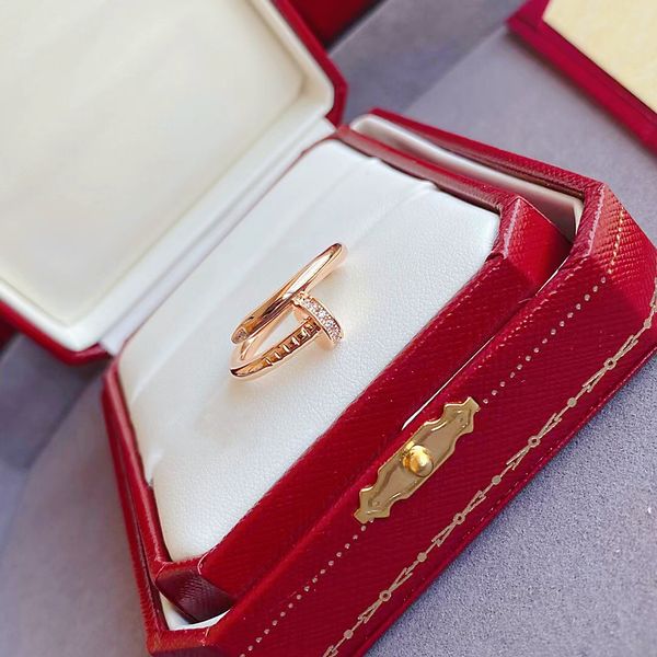 

18k gold european american highend nail ring designer ring men and women cuffs gifts 316l stainless steel factory wholesale retail, Slivery;golden