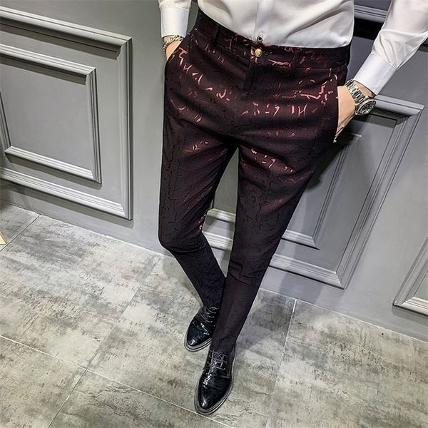 

pantalon hombre vestir autumn social trousers mens pants perfume men dress pants slim fit casual mens trousers office t200417, Black