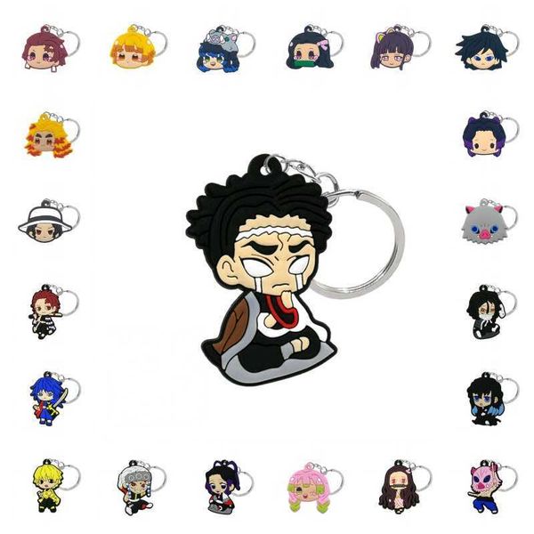 

fashion keychainskeychains lanyards 1pcs pvc keychain sale anime figure keyrings fashion cartoon mini character key holder fans souvenir gif, Silver