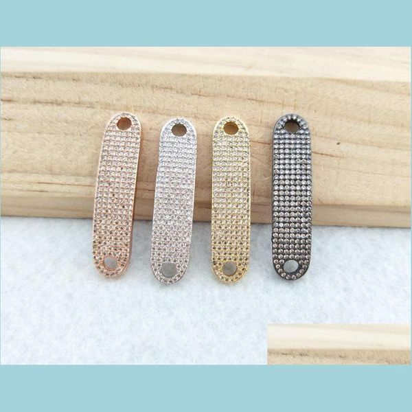 

connectors 10pcs cz zircon micro pave connector double bails beads charm for diy bracelets jewelry finding ct376 drop delivery 2022 dhw2m, Silver