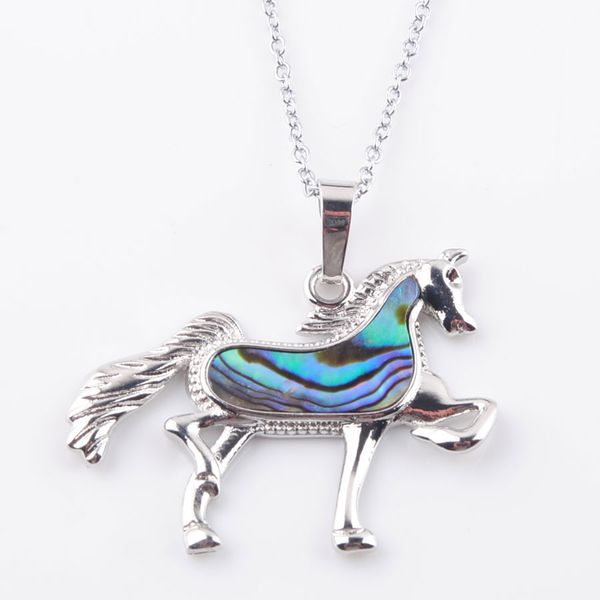 

new zealand abalone shell pendants adorable animal horse shape pendulum pendant for necklace fashion popular jewelry n3650, Silver