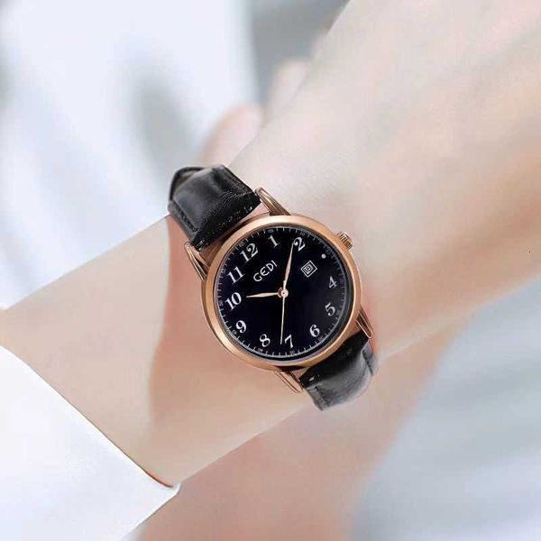 

luxury womens watches waterproof designer watch leather strap calendar female student retro style simple fashion big digital gdg, Slivery;golden