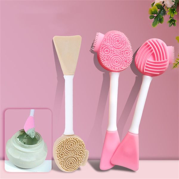 

wholesale makeup brushes silicone face scrubber 4 in 1 facial cleansing brush handheld wash for pore cleansing gentle exfoliating removing b