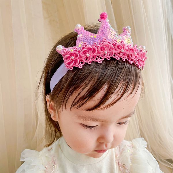 

baby headbands sequins crown princess girl hair accessories br066, Silver