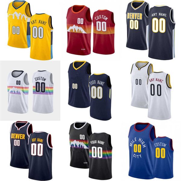 

75th custom mens womens denver''nuggets''jersey 5 will barton 10 bol bol 7 facundo campazzo 31 vlatko cancar basketball, Black;red