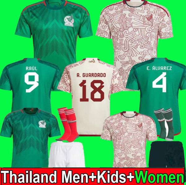 

big size 3xl 4xl mexico soccer jersey 2023 fans player raul h.losano guardado chicharito g dos santos 22 23 football shirt mexican men kids, Black;yellow