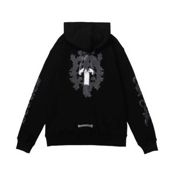 

mens fashion luxury jackets sweatshirts ch designer hoodies zipper sanskrit graffiti hooded sweater cross pullover hoodie casual women coat, Black;brown