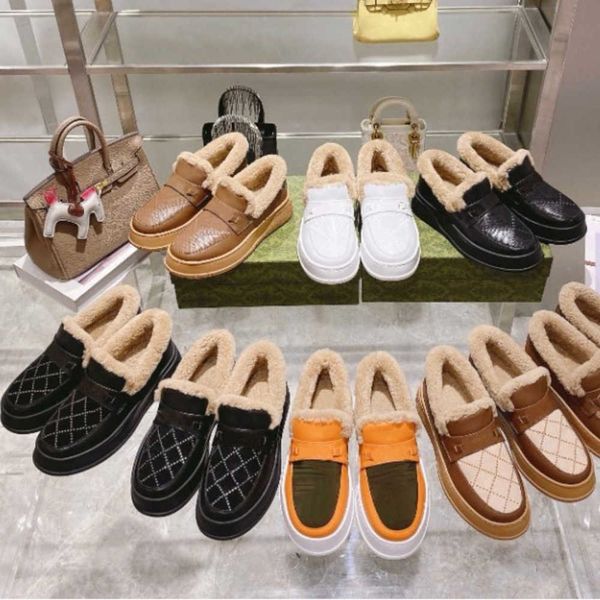 

woman snow boots wool leather platform boots autumn winter new matte warm low boot fur plush fall snow cotton shoes dress shoes size 35-42 n, Black