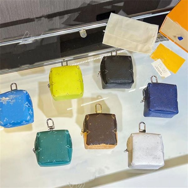 

designer letter key wallet luxury brand color zipper coin purses with keychain classic men and women mini clutch bags wallets bag totes pend, Red;blue