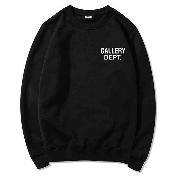 

fleece fashion 2022 multi cotton t shirt gary dept brand letter printed plush garden designer collar sweater for men and women high street, Black
