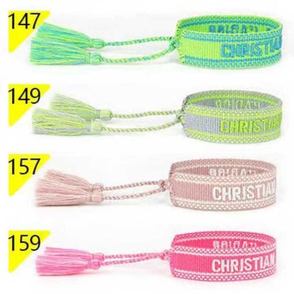 

luxury fashion women's bracelets d brand designer bangle embroidery wrist rope bohemia tassel hand woven bracelet men's girl simpl, Golden;silver