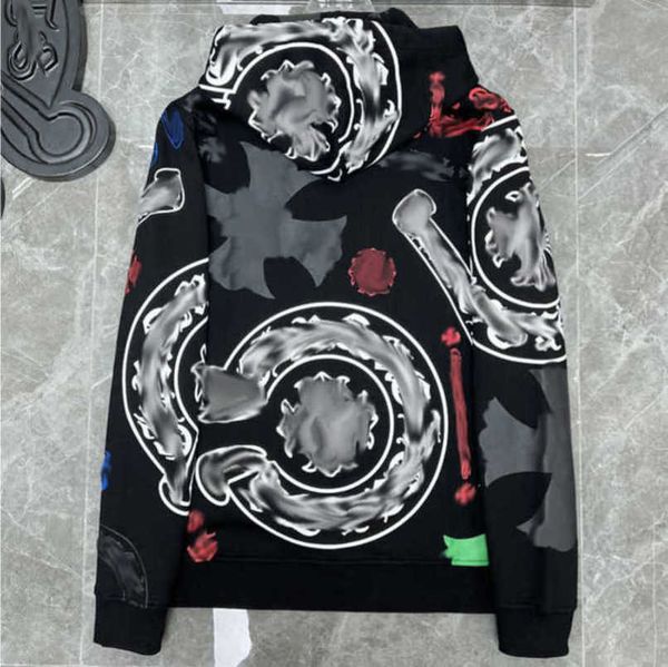 

fashion luxury men's sweatshirts designer classic hoodies zipper hooded sweater casual men women cross pullover sanskrit hoodie coat s, Black