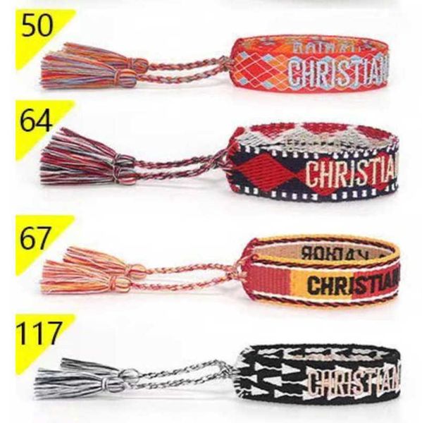 

women's fashion luxury bracelets d brand bangle jewelry designer handmade braided embroidered bracelet girl woven men's fabric tas, Golden;silver