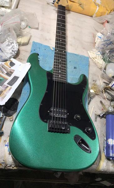 

ome 6 string electric guitar body basswood ebony fingerboard black hardware