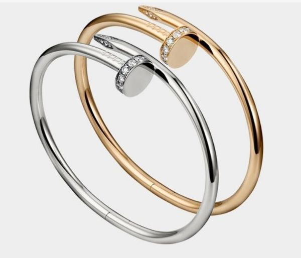

nail bracelet designer bangle bracelets designers jewelry for men&women titanium steel gold-plated never fade not allergic gold/silver/rose, Golden;silver