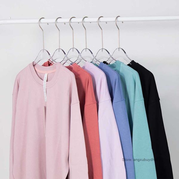 

2023 women's hoodies sweatshirts lulus fall new t shirts clothes perfect oversized autumn womens casual loose sweater sports round neck, Gray