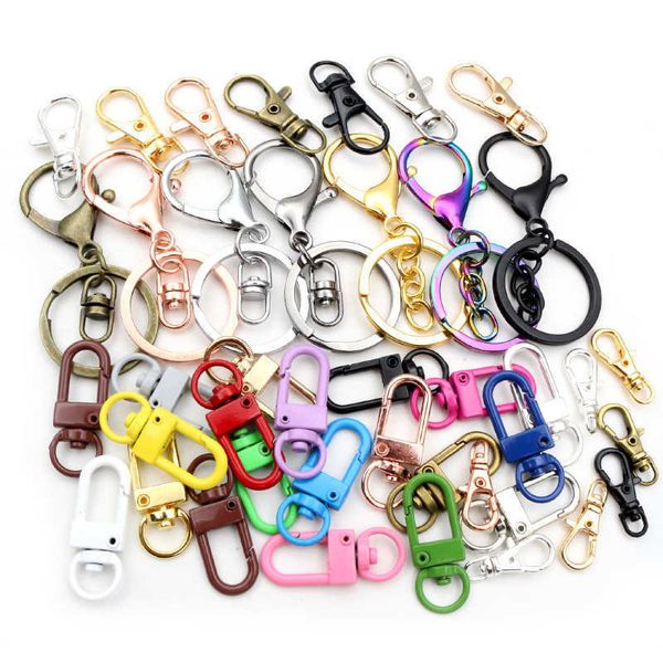 fashion keychainskeychains lanyards 5-10pcs snap hook trigger clips buckles for keychain lobster clasp hooks for necklace key ring jewelry s, Silver