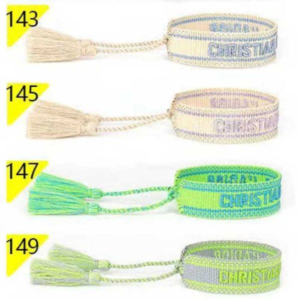 

fashion women's luxury bracelets designer brand bangle d jewelry embroidered word woven bracelet letter rope classic tassel girl men co, Black