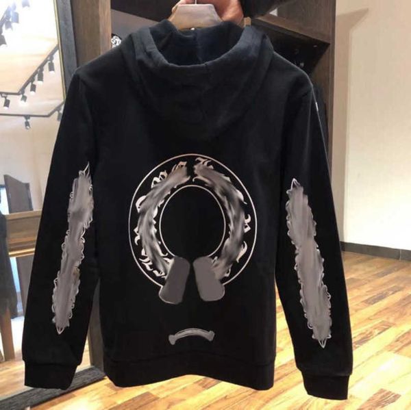 

men's luxury fashion jackets sweatshirts designer classic hoodies zipper hooded sweater cross pullover sanskrit hoodie casual men women, Black;brown