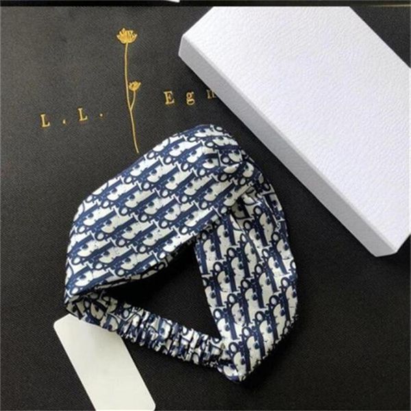 

designers silk cross elastic women headbands letter printing girls hair bands scarf hair accessories gifts headwraps303c, Silver