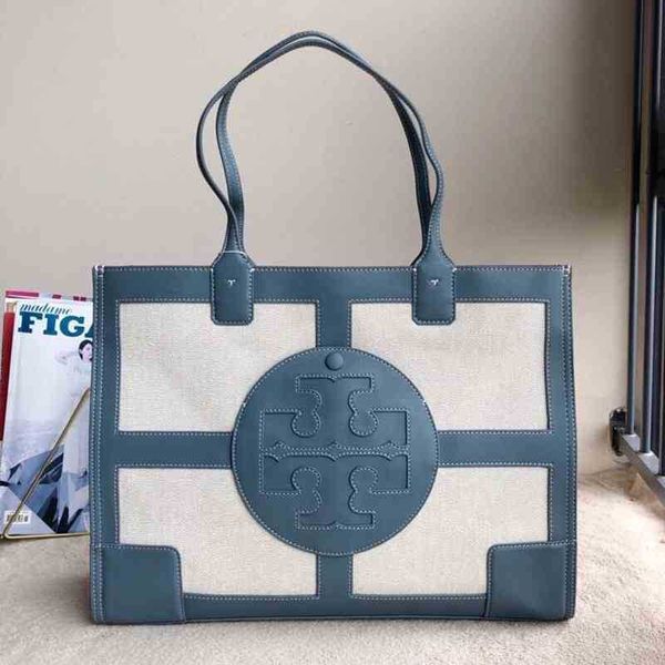 

2022 torysburchs capacity designer handbags large women's tote summer simple canvas collage leather commuter bag shoulder crossbody bag