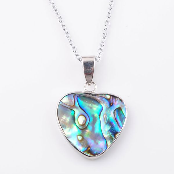 

natural abalone shell heart pendants shape pendulum pendant for necklace fashion popular jewelry n3652, Silver