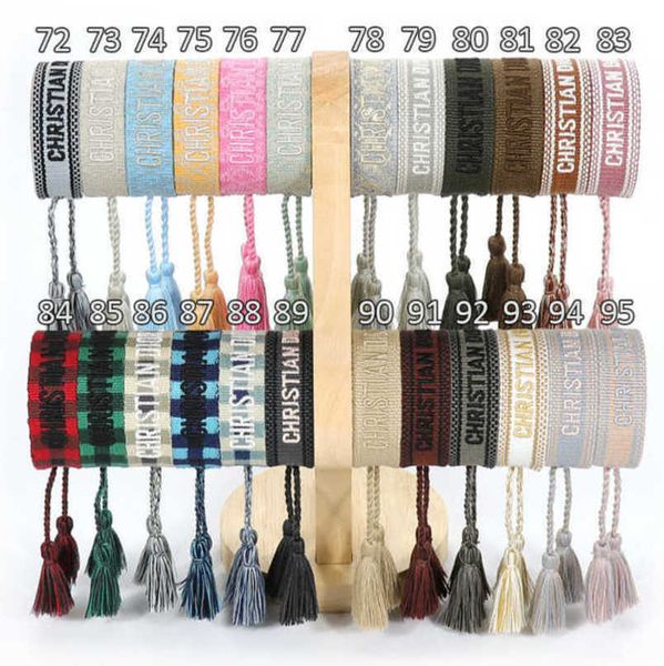 

luxury fashion women bracelets brand d designer bangle jewelry bohemian female embroidered letter hand woven tassel rope bracelet men girl f, Golden;silver