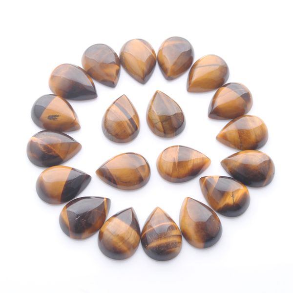 

natural tigers eye gemstones teardrop 13x18mm cabochon no hole loose beads for diy jewelry making earrings bracelets necklace rings accessor, Black