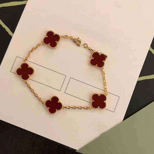 

classic fashion 4/four leaf clover bracelets charm bangle chain 18k gold agate shell mother-of-pearl women girl wedding mother' day 03, Golden;silver